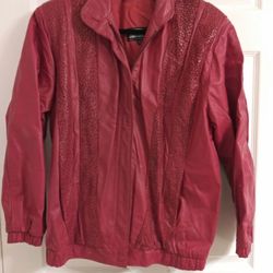 Red Leather Valentine's Coat  size M