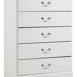 New White Chest 5 Drawers 