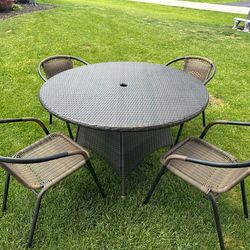 Wicker Table and Chairs