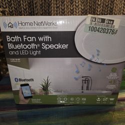 80 CFM Bathroom Exhaust Fan with Bluetooth Speaker and White LED light

