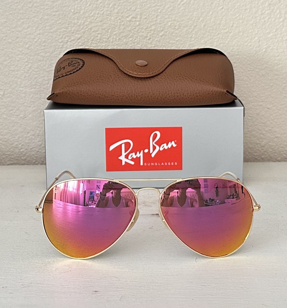 New RayBan Aviator Pink Sunglasses (Mother’s Day Gift Idea)