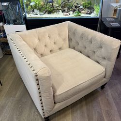 Z Gallerie lChair in Beige Velvet