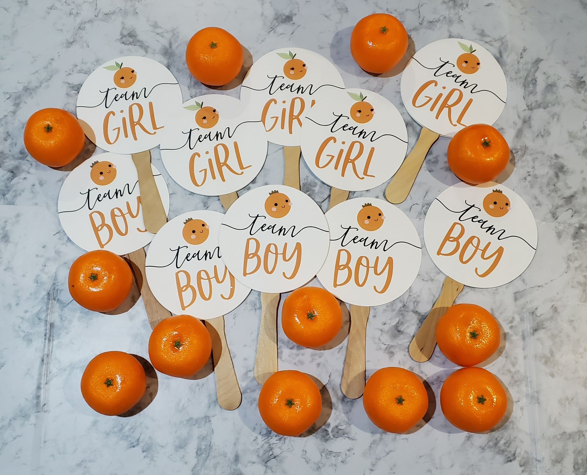 Gender Reveal Party Decorations Little Orange Citrus Baby Team Girl Or Boy