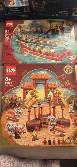 Lego Dragon Boat race 80103 and Lion Dance 80104