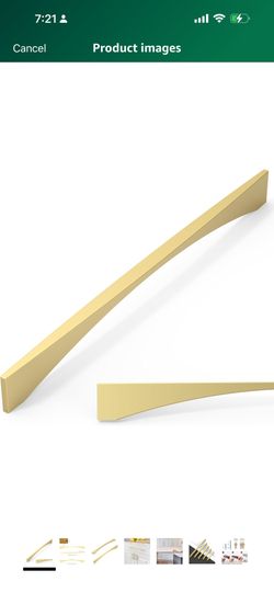 Amerdeco 10 Pack Brushed Gold Cabinet Pulls 10 Inch(254MM) Hole Centers Kitchen Cabinet Handles for Cabinets Cupboard Handles Drawer Pulls ZH0085