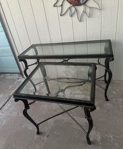 Glass top tables (2)