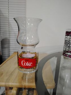 1970 vintage Coca-Cola hurricane-shaped glass floating candle holder
