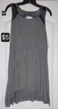 Grey and black open back shirt size 14