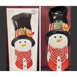 Fitz And Floyd Holiday Fitz And Floyd Christmas Holiday Snack Therapy Snowman Server