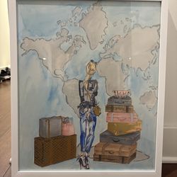 World Map Travel Artwork