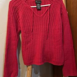 Red Ribbed Sweater