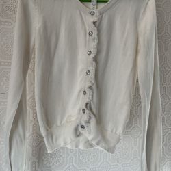Children’s White Button Up Cardigan