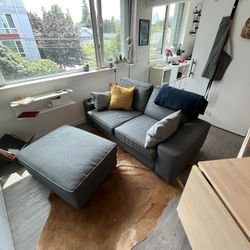 KIVIK Loveseat and Ottoman, Gray
