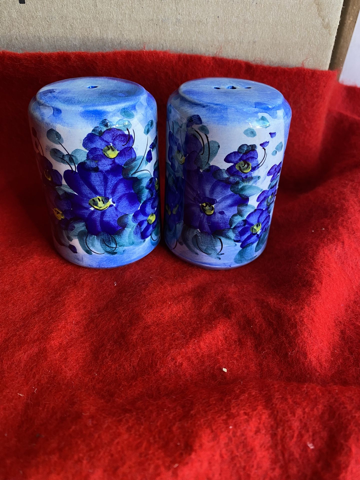 3 Inch Handmade Hand Painted Ceramic Greek Salt/Pepper Shaker Set Imported From Greece