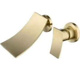 waterpar Single Handle Wall Mounted Bathroom Faucet in Brushed Gold