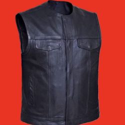 Leather vest club designs soft cowhide new