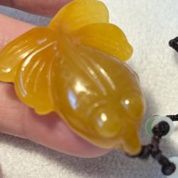 BUBBLE EYE KOI GOLDFISH INSPIRED PENDANT Adjustable Cord NECKLACE