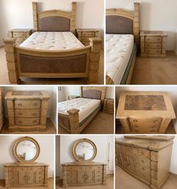 Ashley Ashton Castle Queen Bedroom Suite | Dresser, Mirror & 2 Nightstands Included