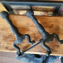 Antique Cast Iron Andirons Set