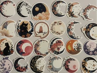 Moon & Cat Stickers 