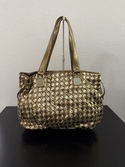 Michael Kors💥Collection~Rare💥Metallic Gold Leather Tote Handbag