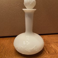 Antique White Glass Carafe