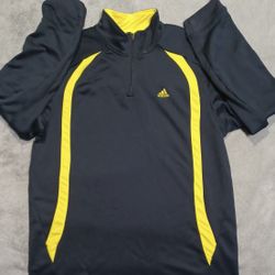 Men's Size XL XLARGE Pullover Coat Jacket Adidas Michigan Colors Blue Yellow Harbaugh