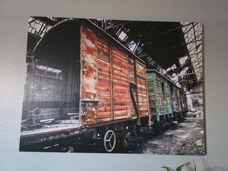 Large 60" x 45" Industrial Railroad Train Wall Art