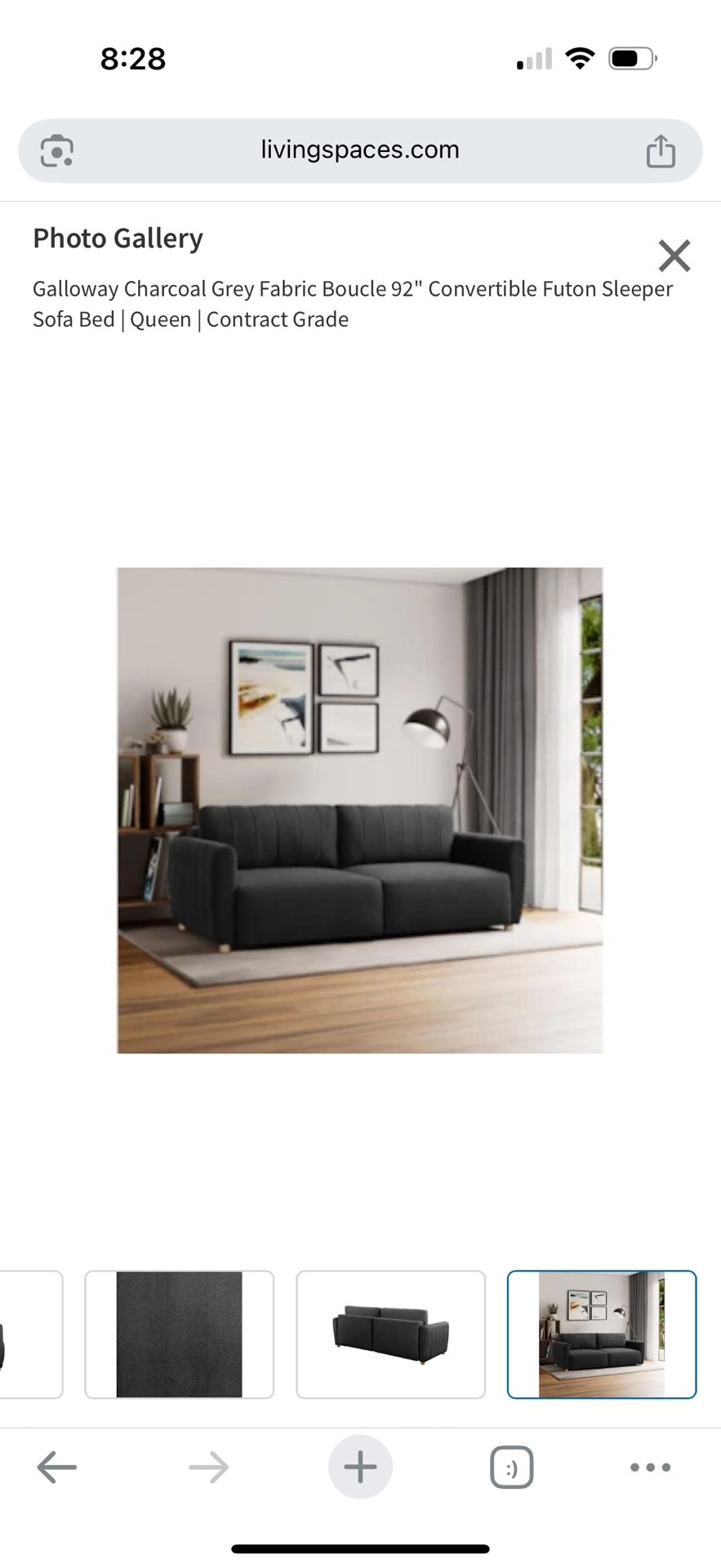 Living Spaces Boucle Sofa Queen Futon