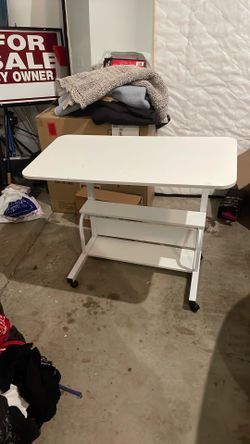 Adjustable white desk with shelves!!