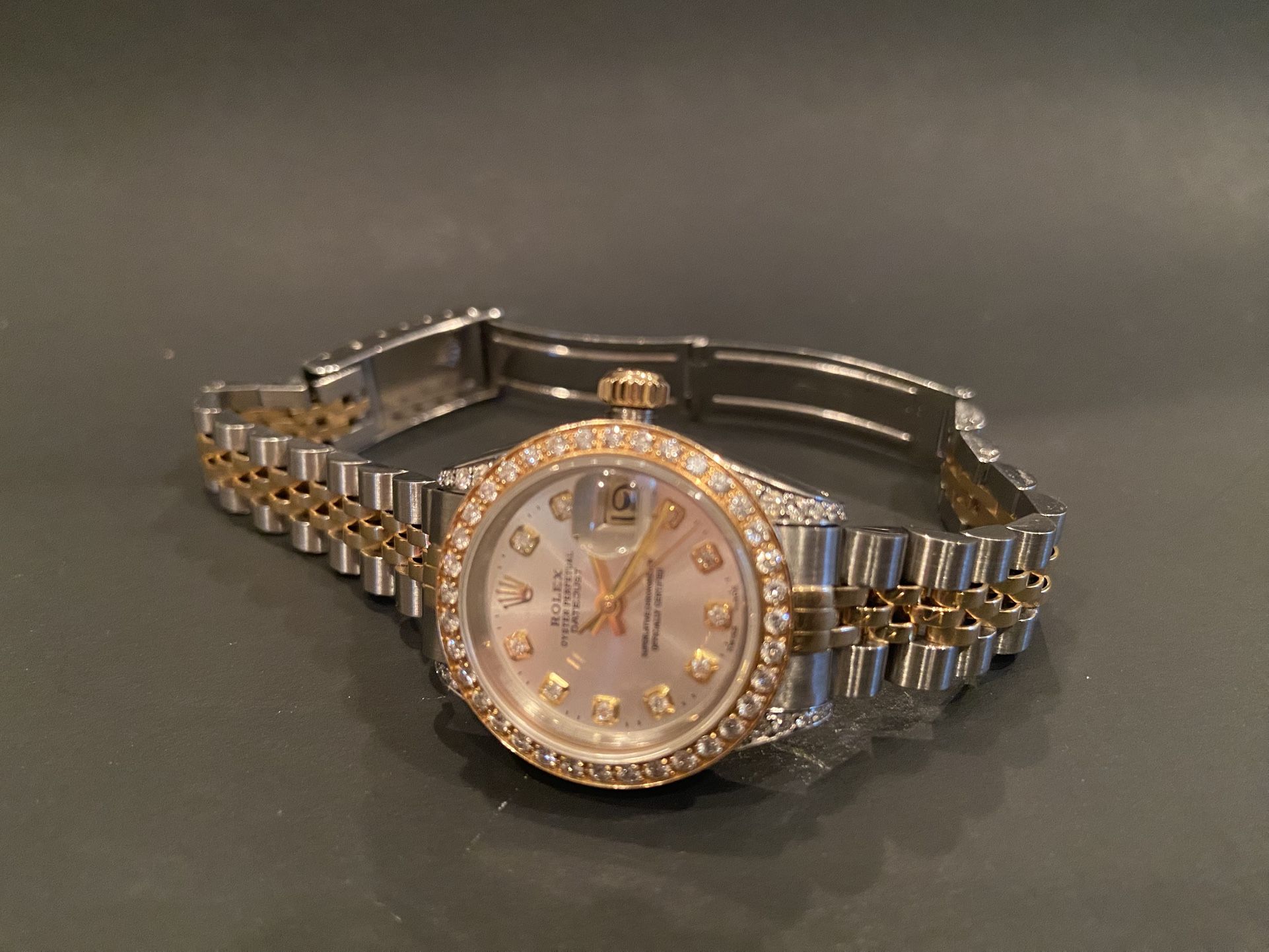 Rolex ladies Datejust Silver Diamond Watch