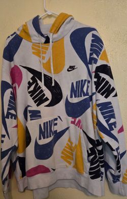Vintage nike multi color pull over hoodie xxl