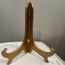 12” Gold Wooden Plate Stand/Easel