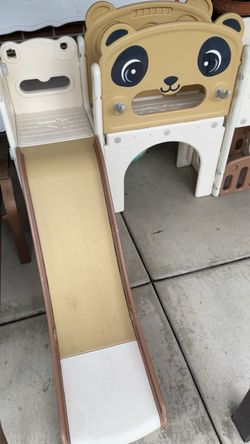 Kids Panda Plastic Slide Playset