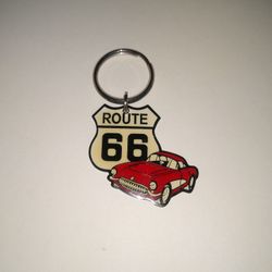 Route 66 Shield Metal Keychain