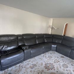 Black Leather Sofa  Sectional
