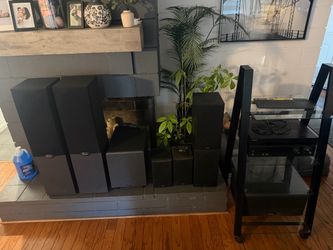 Sony 7.2 Surround Sound System w/ Polk Audio Speakers, Subwoofer & Glass AV Stand