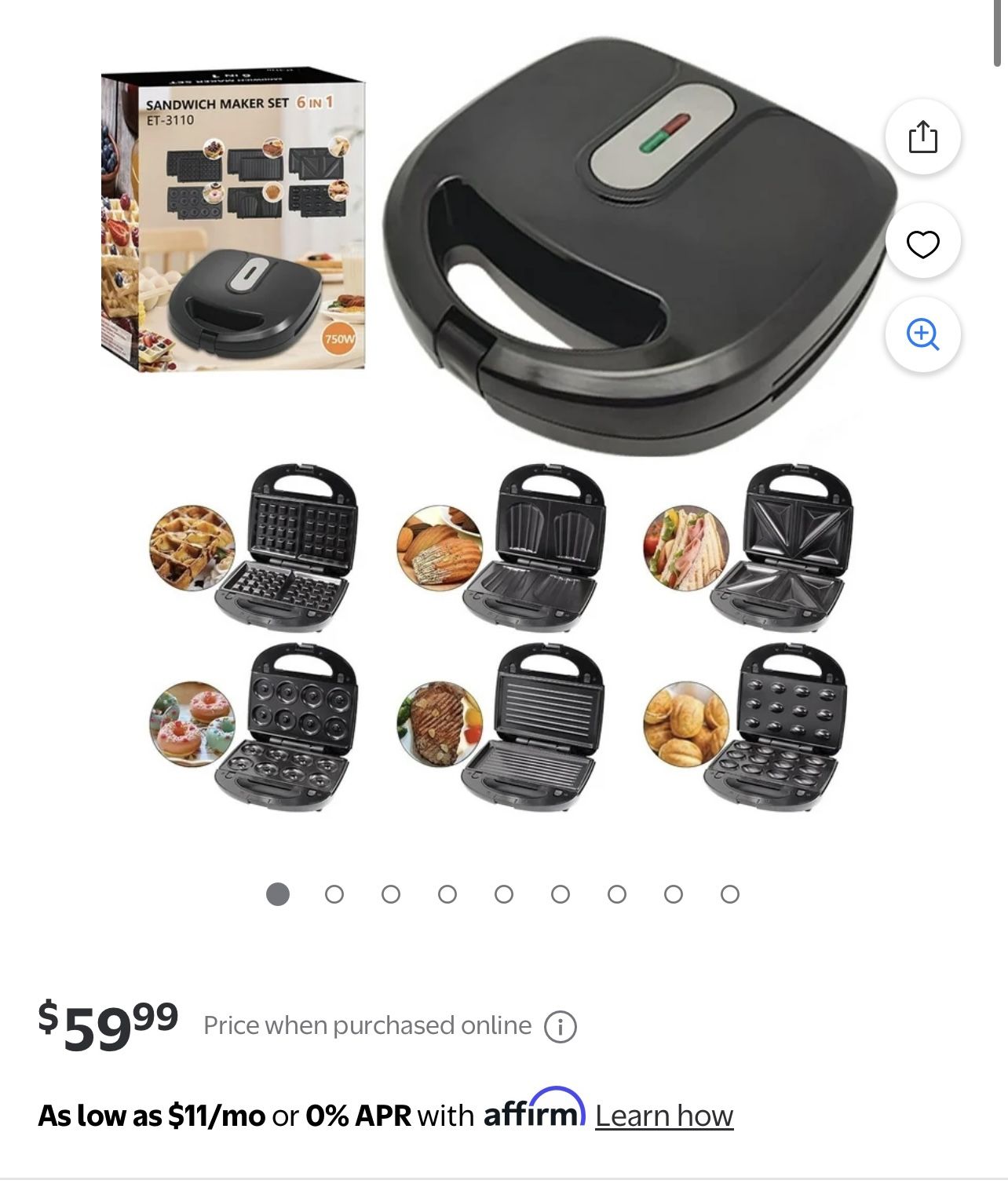 Paninoh 6-1 Waffle Makers New
