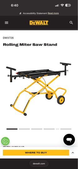 Dewalt DWX726 Rolling Miter Saw Stand 300 lbs Capacity