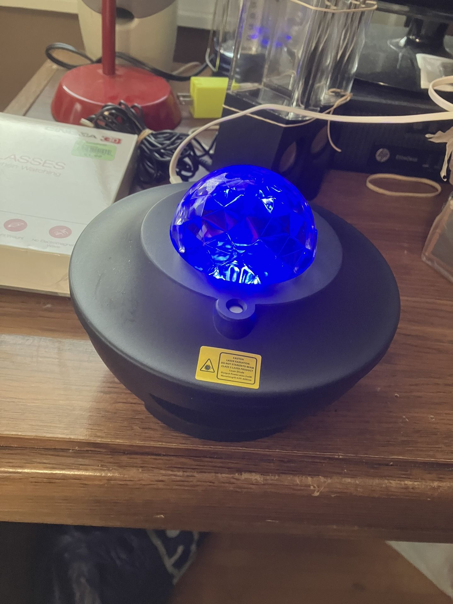 Round Blue Sparkling Bluetooth Speaker