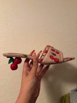 Cherry Heels size 11 wide foot friendly