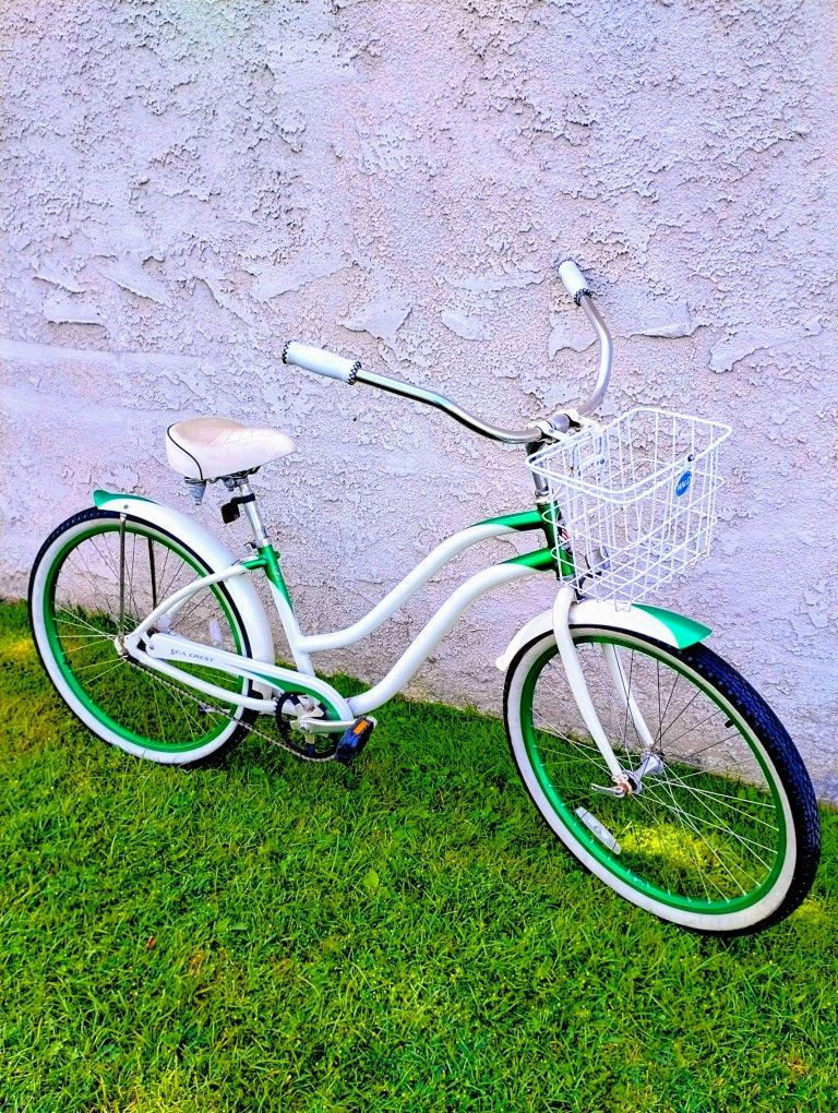 Classic Phat Seacrest 26", Beach Cruiser Bike Bicicleta Basket