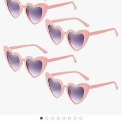JDHXBMW Heart Sunglasses Bachelorette party Sunglasses Cat Eye Glasses Heart Shaped Glasses Pink Decorations for Women

