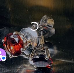 Beautiful 14k White Gold Stud With Large RUaBY or RED GARNET 