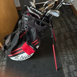 Left Handed Titlesist Clubs And Stand bag