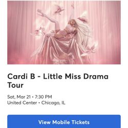 2 Tickets Cardi B United Center 3/21