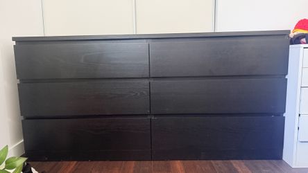 Black Malm - 6 drawer dresser