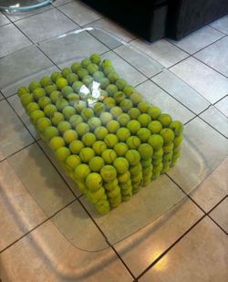 Handmade tennis ball decor