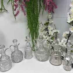 Vintage Crystal Cruet Set – 6 Pieces
