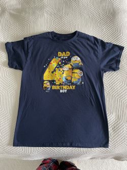 Dad Of The Birthday Boy T-shirt Minions Large Size